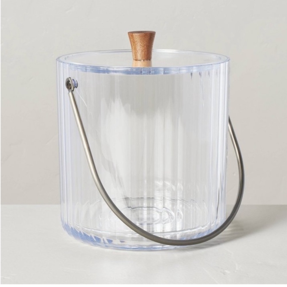 109oz Ribbed Clear Plastic Ice Bucket - Hearth & Hand with Magnolia